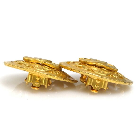 CHANEL Gold Logo Earrings - Picture 4 of 5